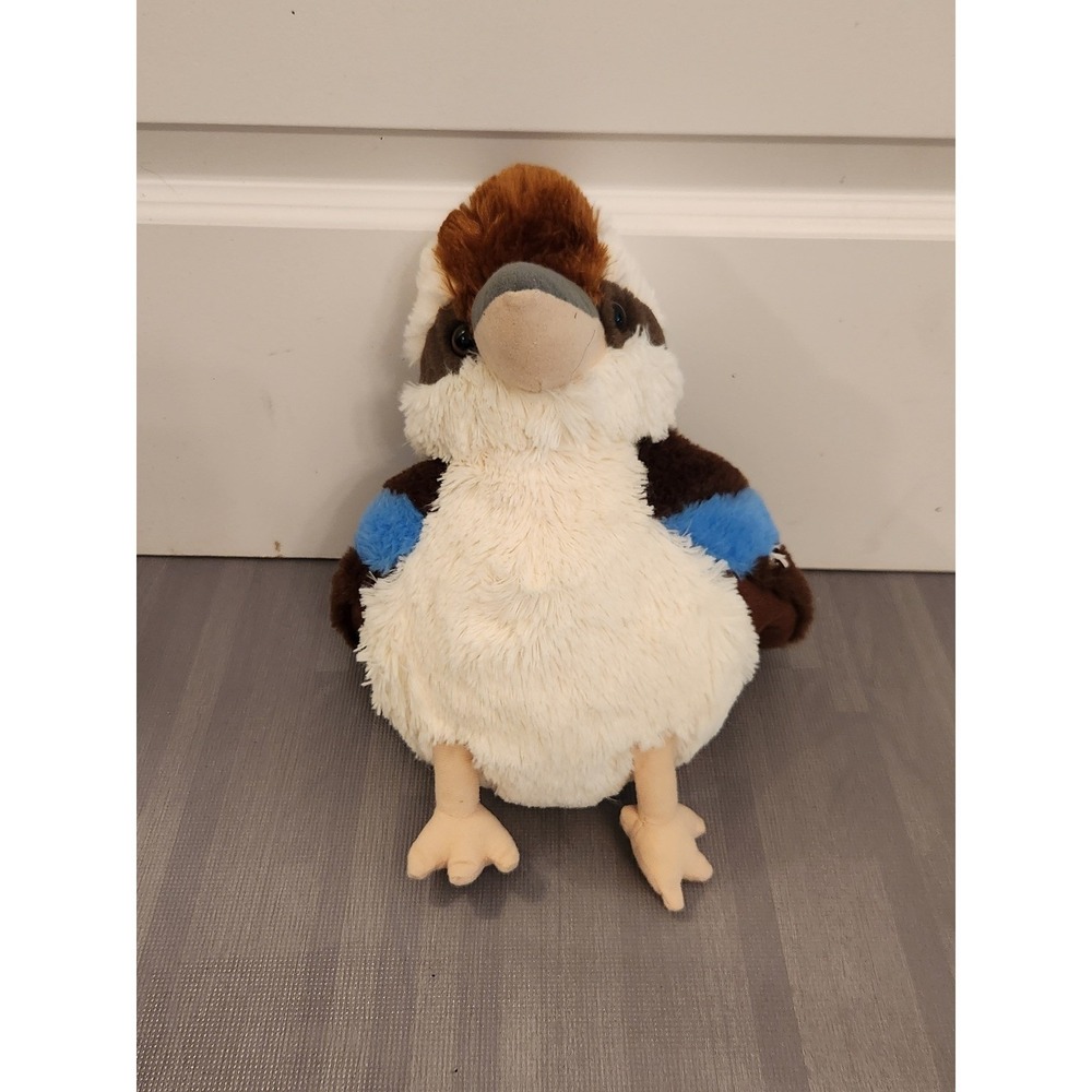 Wild Republic Kookaburra Plush Stuffed Animal Bird Brown White Blue Striped 12"